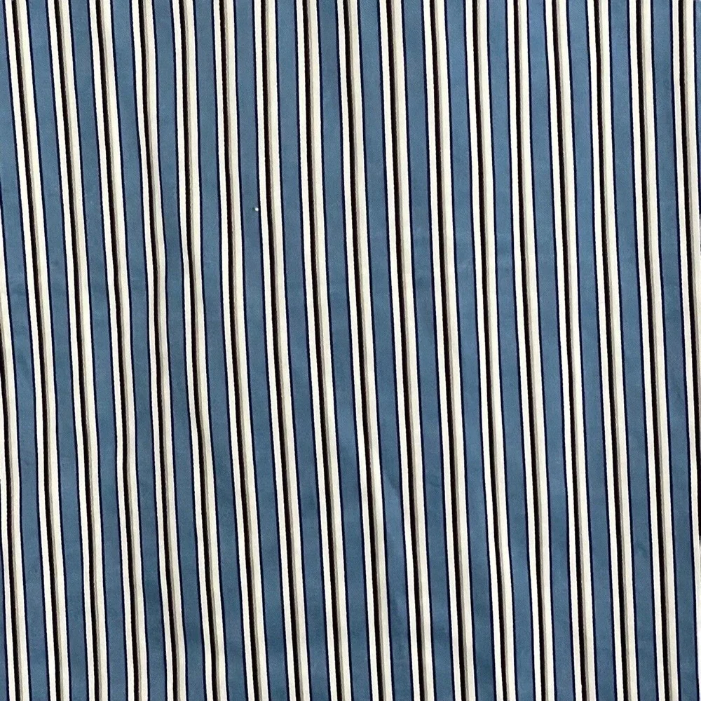 Ermenegildo Zegna Italy Size XL Button Down Long Sleeve Blue White Striped Shirt